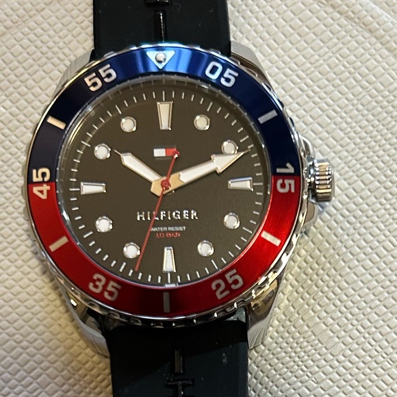 Tommy Hilfiger Watch With 36mm Black Face & Black Silicone Band main image 5